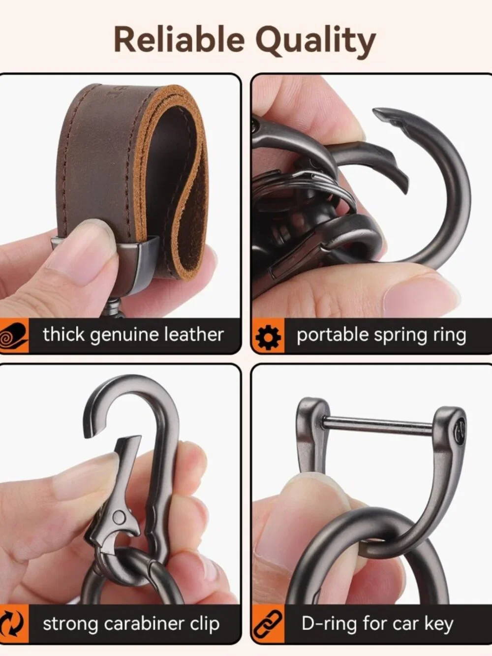 Stylish Leather Key Chain for Men | Car Key Holder with Durable Strap